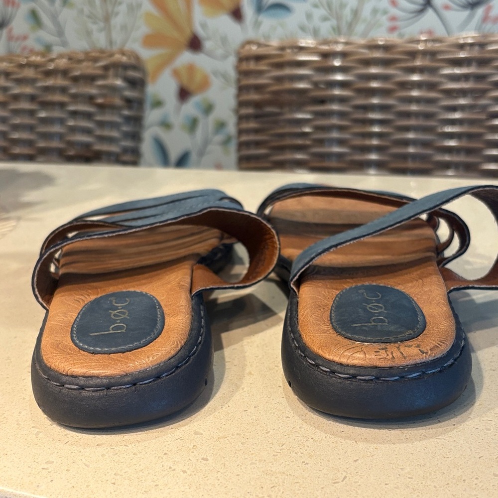 b.o.c. Women’s Navy Multi-Strap Flat Slide Sandals - Size 9 - Picture 6 of 8